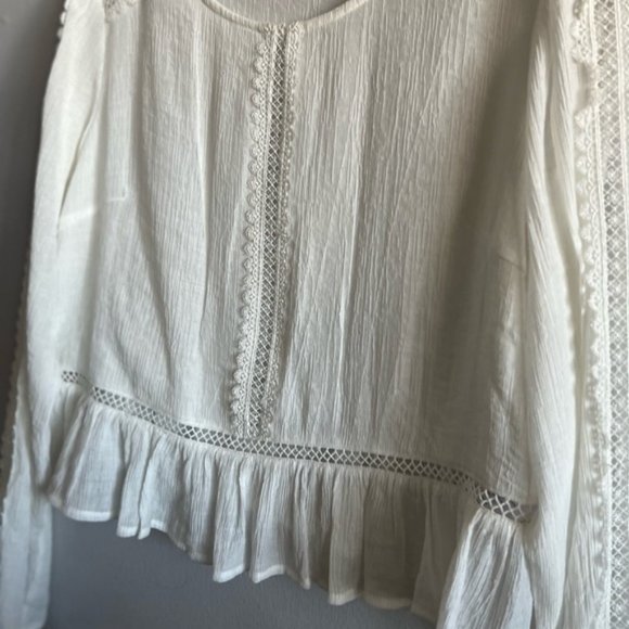 Gorgeous Eyelet Lace Linen Top - Large in Cream - NWOT - Picture 5 of 5